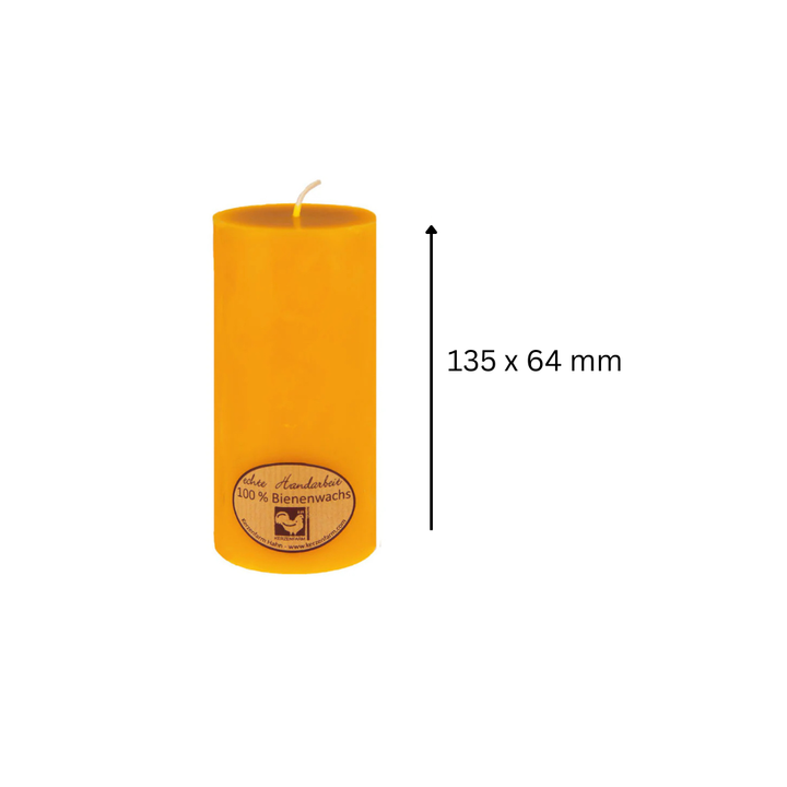 4 bougies cylindriques en cire d'abeille