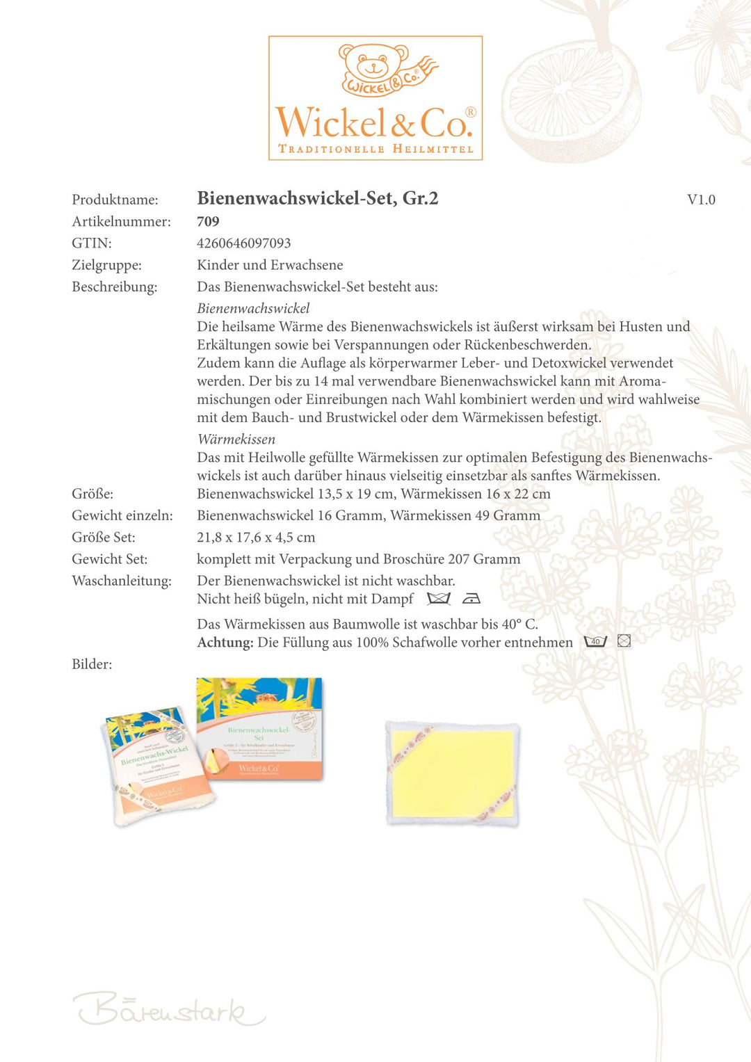 Kit d'enveloppements à la cire d'abeille taille 2 - Enfant scolarisé/Adulte, 16 x 22 cm