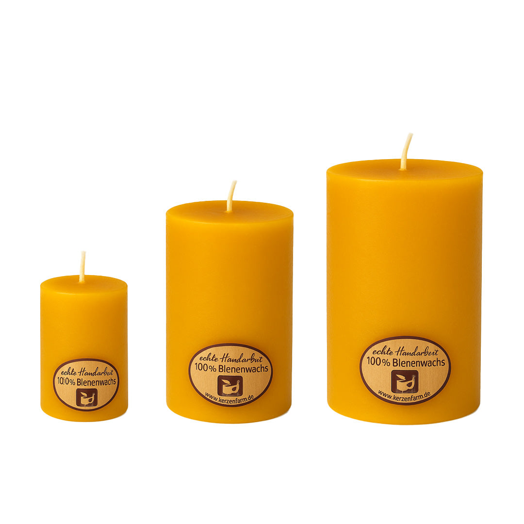 Bougie cylindrique en cire d'abeille