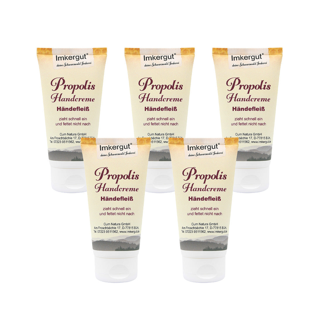 Imkergut Propolis Handcreme Händefleiß 75 ml im 5er-Set – Sparset natürliche Propolis Pflege