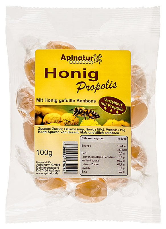 Honig-Bonbons Classic 100g Beutel – klassisches Honigbonbon ohne Fruchtzusätze von Apinatur
