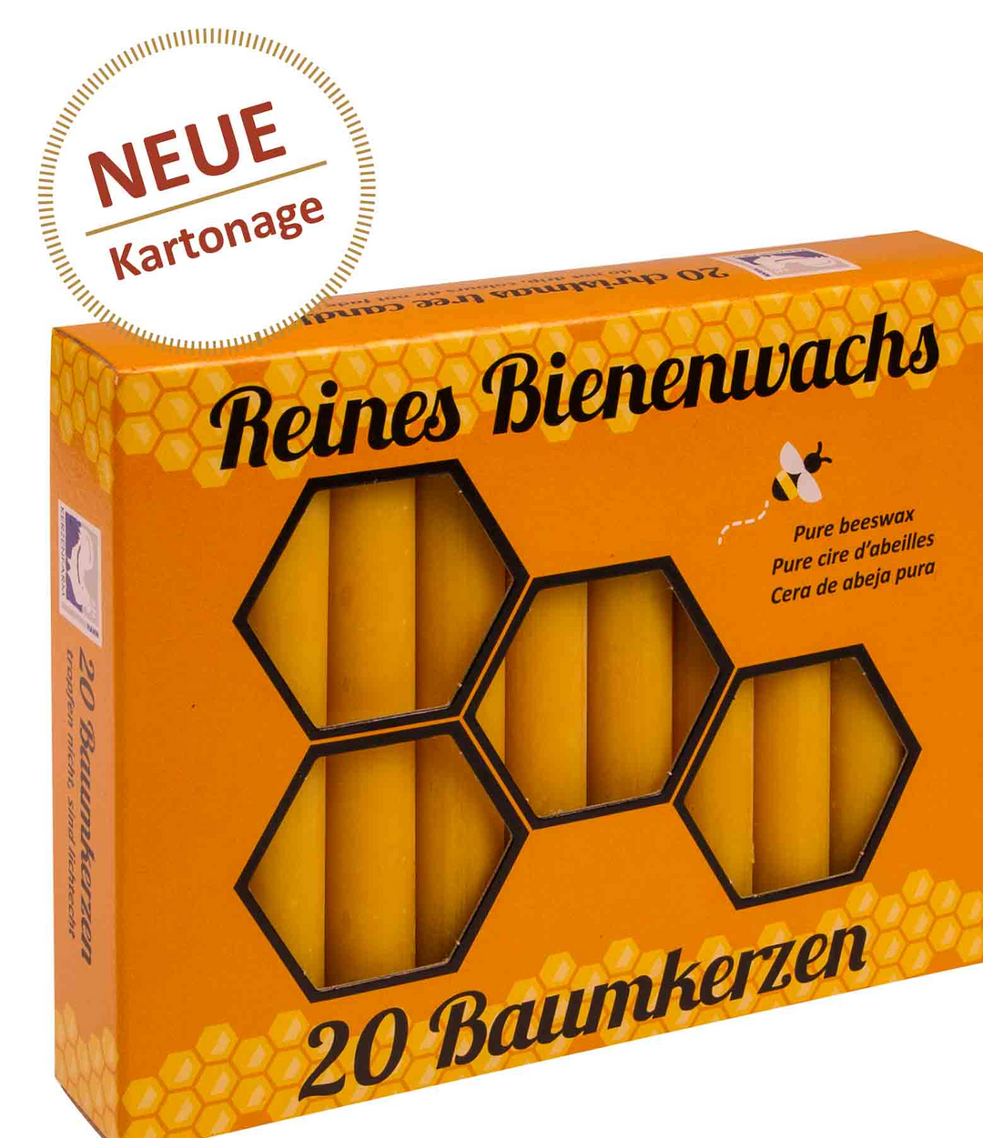 20 Bienenwachs-Baumkerzen aus 100 % Bienenwachs