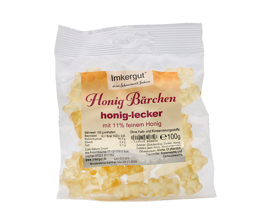 Honig Gummibärchen 100 g Beutel – fruchtige Gummibärchen mit echtem Honig 