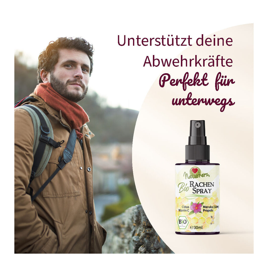 Vaporisateur gorge bio au ciste, manuka, vitamine C & propolis