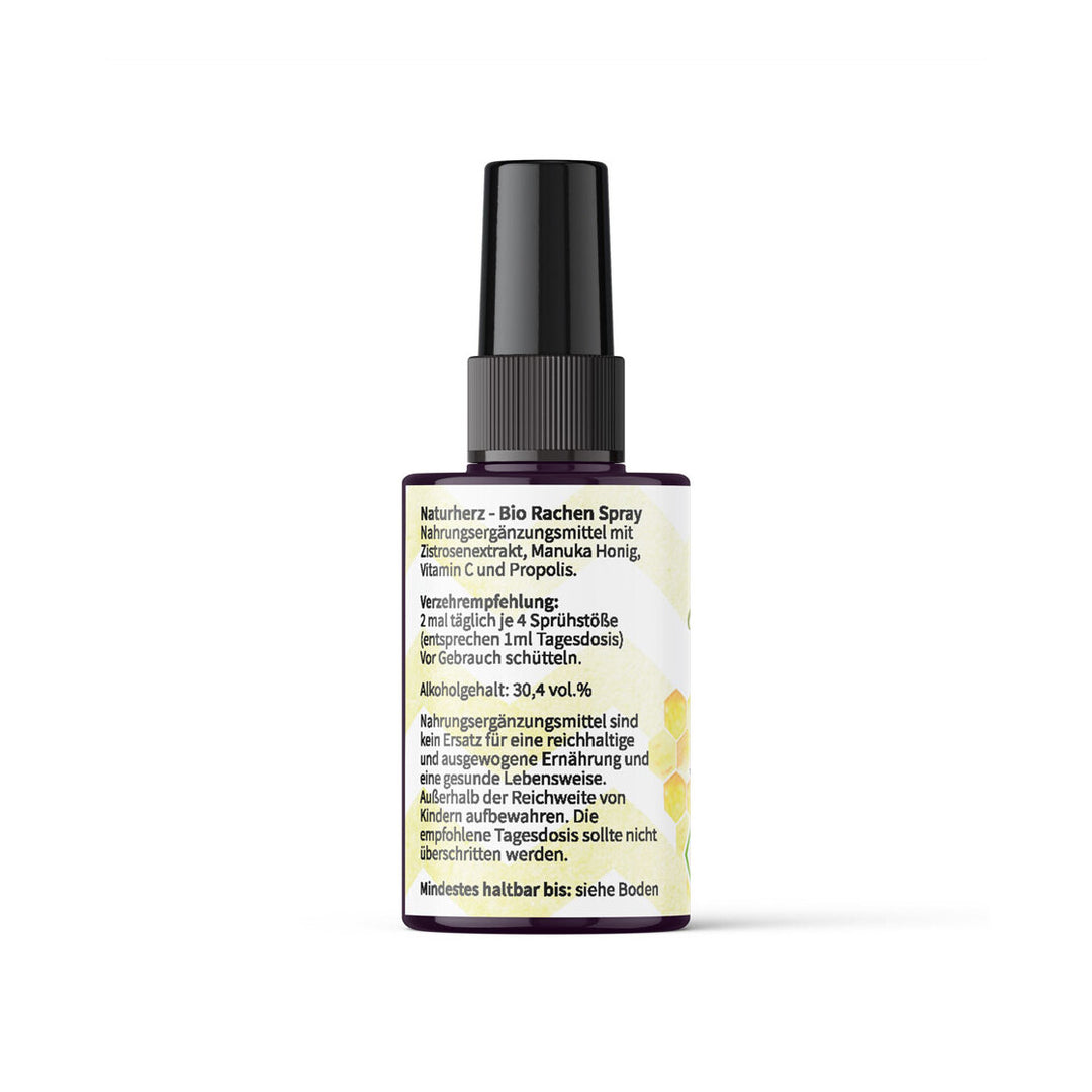 Vaporisateur gorge bio au ciste, manuka, vitamine C & propolis