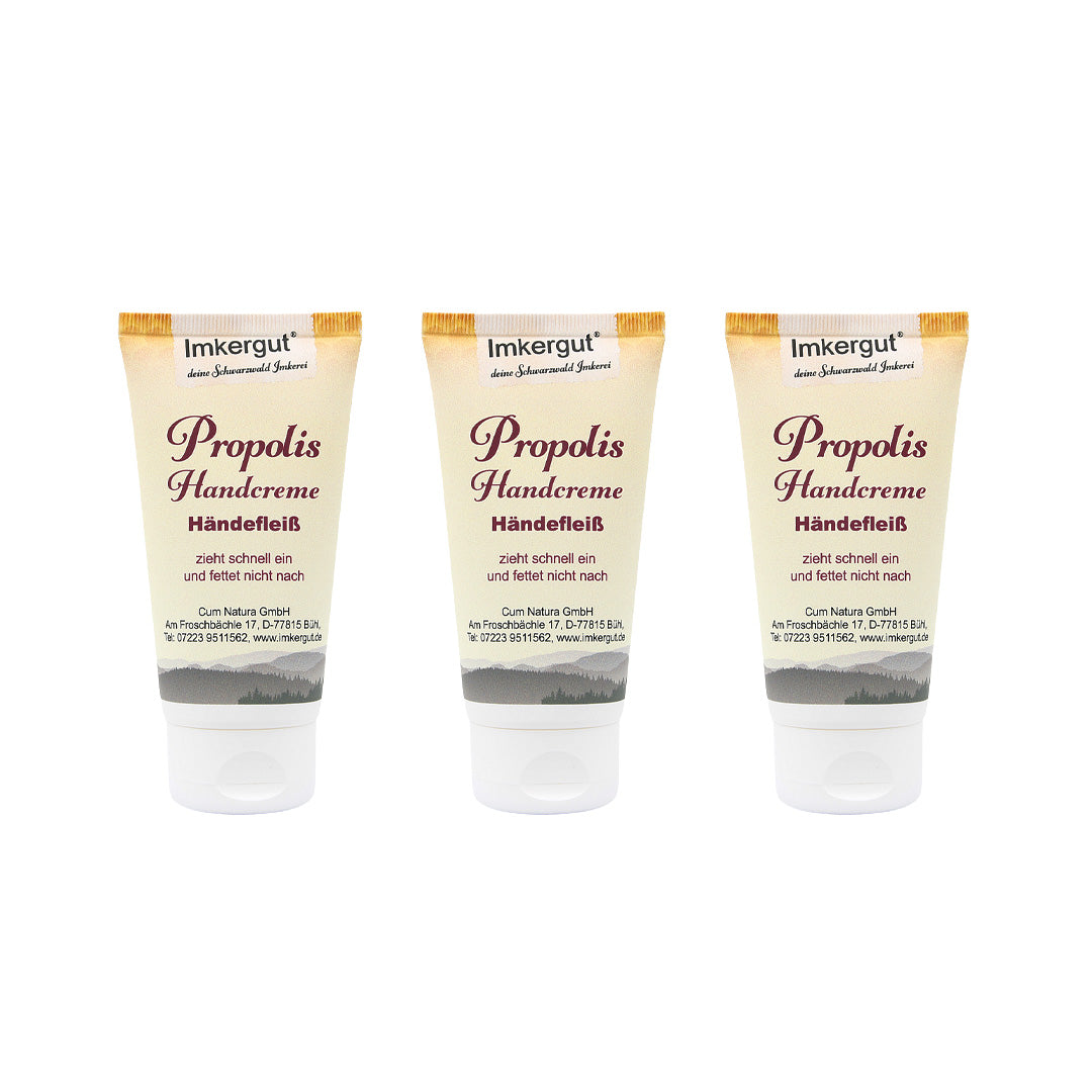 Imkergut Propolis Handcreme Händefleiß 75 ml im 3er-Set – Vorteilspack natürliche Handpflege