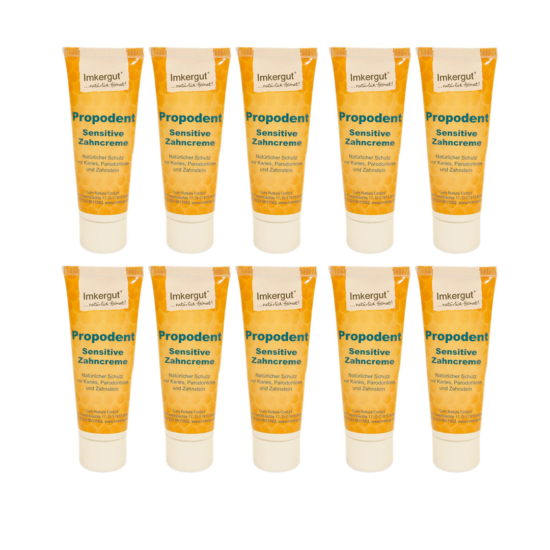Propodent Zahncreme mit Propolis 75 ml im 10er-Set – Großpackung natürliche Zahnpflege 