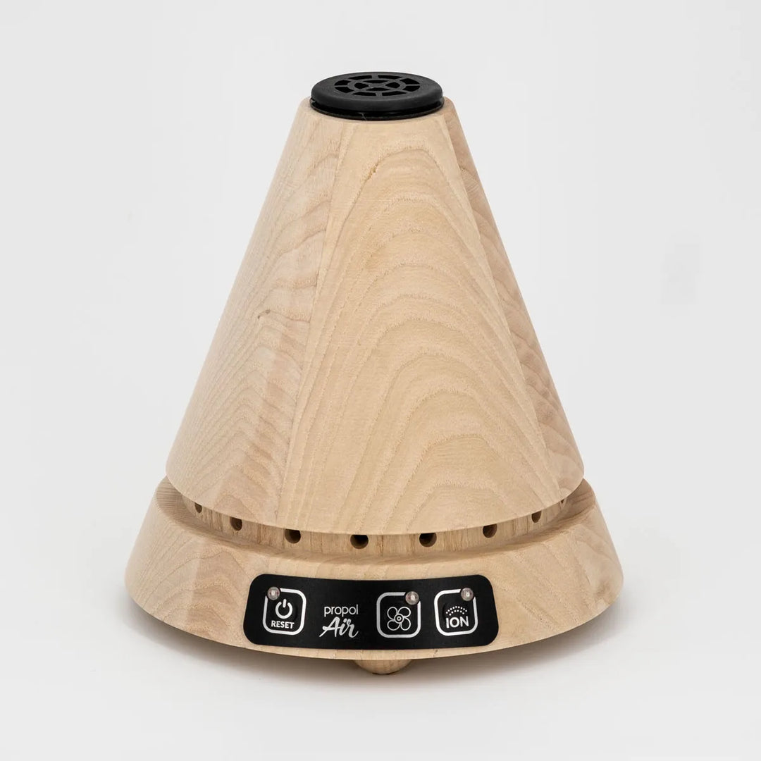 Propolisverdampfer Cone 3 aus Holz in Hell mit Ionisator und Ventilator